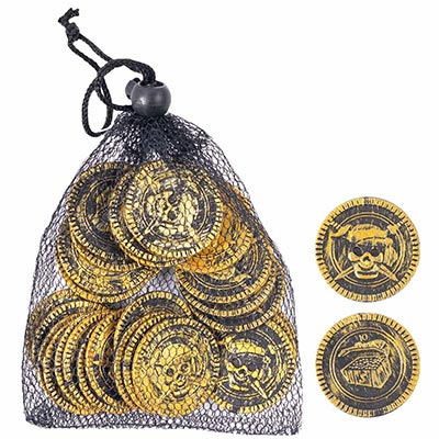 Праздничные аксессуары Монеты Пирата золотые 30шт
