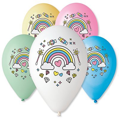 Единорог Шар с рисунком 30см Единорог радуга 1103-1645
