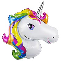 Шар фигура Голова Единорога радужная
