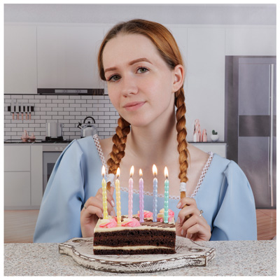 Свечи для торта Свечи Косичка Пастель перлам 10см 6шт