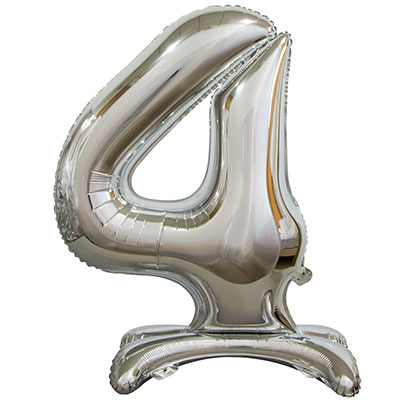 Шарики из фольги Шар цифра "4", 76см Silver под воздух
