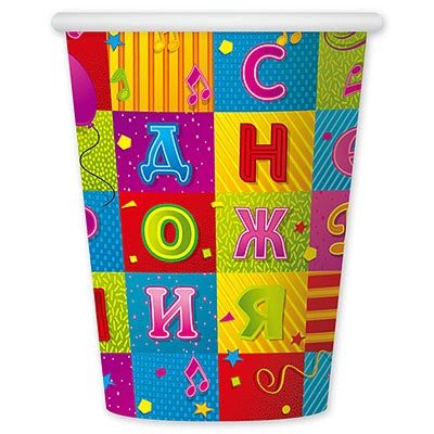 Стаканы Стаканы с ДР Мозаика, 6 штук