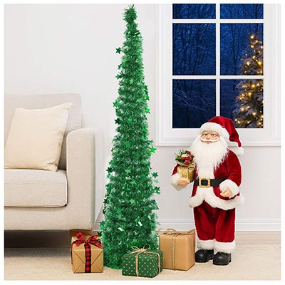 Декорации Ёлка из мишуры складная зелёная 1,5м