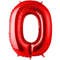 Шар цифра "0", 101см Red Италия