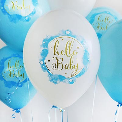 Шарики из латекса Шары 35см с рис. Hello Baby (мальчик)