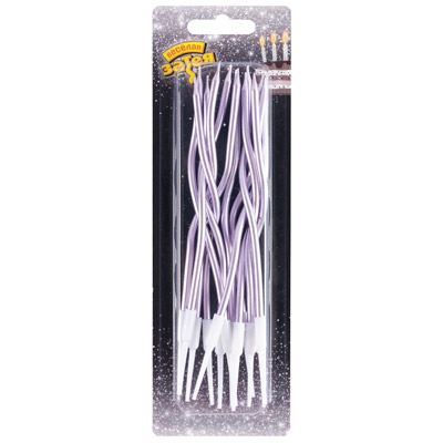 Свечи для торта Свечи Волна сиреневые с подст 13см 12шт