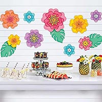 Гавайская вечеринка Декор-комплект Лето Гибискусы, 9 штук 1501-5921