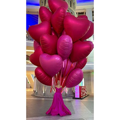 Шарики из фольги Шар 173см СЕРДЦЕ, сатин красное