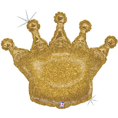 Шар фигура Корона золотая голография