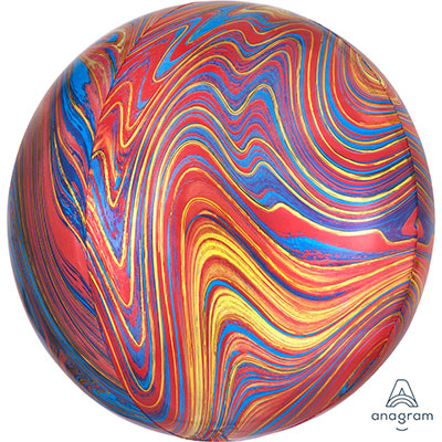 Шарики из фольги Шар 3D СФЕРА 40см Мрамор Colorful