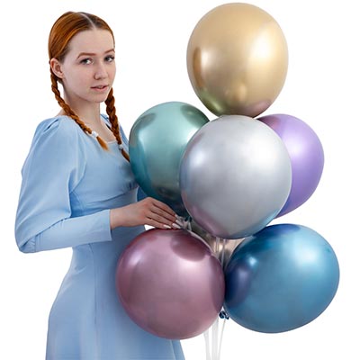 Шарики из латекса Шары Италия 36см Хром Shiny ассорти