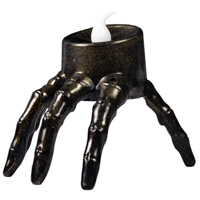 Вечеринка Хэллоуин Свеча светодиод HWN Рука скелета черная 1501-6915