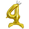 Цифры и числа Шар цифра 4 Gold Корона, на подставке 1207-4947