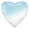 Голубая Шарик Сердце 81см Градиент голубой 1204-1007