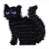  Кот мишура подвесной черный 32см 1501-5440