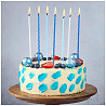 Свечи для торта Голубой Микс блеск 12шт