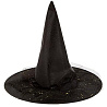 Вечеринка Хэллоуин Шляпа Ведьмы черная с кристаллами, 41см 1501-6282