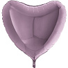 Фиолетовая Шар сердце 45см Металлик Lilac 1204-0679