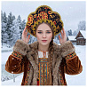 Кокошник-ободок фигурный золотые узоры