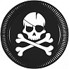  Тарелки чёрные Череп Пирата, 8 штук 1502-3369