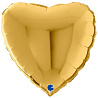 Золотая Шар сердце 56см Металлик Gold 5 1204-1473