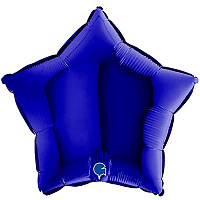 Синяя Шар Звезда 45см Металлик Blue Capri 1204-1386