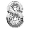 Цифры и числа Шарик цифра "8", 40" Silver 1207-3070