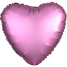 Розовая Шар сердце 45см Сатин Flamingo 1204-0835