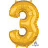 Цифры и числа Шар фигура цифра "3", 66см Gold 1207-3525