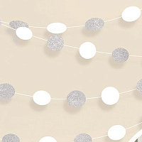 Белая Гирлянда Круги White блеск 2,1м 6шт 1505-1170