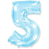 Цифры и числа Шар цифра "5", 101см Pastel Blue 1207-4757