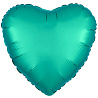 Бирюзовая Шар сердце 45см Сатин Tiffany 1204-0836