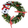 Новогодний снеговик Венок Рождественский Снеговик 15х15см 1501-5944