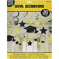 Яркий Выпускной Спирали Выпускник желтые/черные, 30 штук 1501-4252