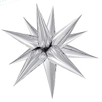 Серебряная Шарик 3D ЗВЕЗДА 63см Составная Silver 1209-0242