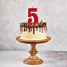 Свеча цифра "5" Гигант Глиттер, 13 см