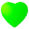 Зеленая Шар сердце 45см Неон зелёный 1204-1560