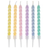 Многоцветное Ассорти Свечи Косичка Пастель перлам 10см 6шт 1502-6729