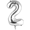  Шар цифра "2", 101см Silver 1207-2957