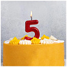 Свеча -цифра Блеск "5" 7,6 см