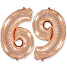 Цифры и числа Шарик цифра "6" или "9", 101см Rose Gold 1207-3258