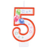 День рождения Шары Свеча-цифра "5" Шары 7см 1502-4392