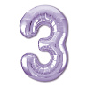Цифры и числа Шар цифра "3", 101см Пастель Lavender 1207-3720