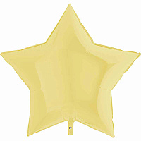 Элегантная Вечеринка Шар ЗВЕЗДА 91см Пастель Matte Yellow 1204-0900
