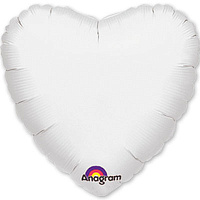 Белая Шарик 45см сердце пастель White 1204-0041