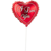 Я тебя люблю! Шарик 23см I Love You Красное сердце 1201-0135