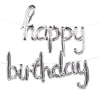 Серебряная Шар фигура Happy Birthday Silver 1207-3716