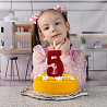 Свеча цифра "5" Гигант Глиттер, 13 см