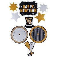 Голливуд Баннер-комплект HNY Голливуд блеск, 9 шт 1505-1000