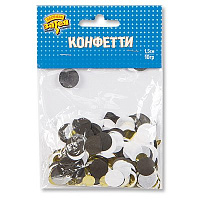 Голливуд Конфетти Круги тишью, фольга Золото/Черн 1501-4091